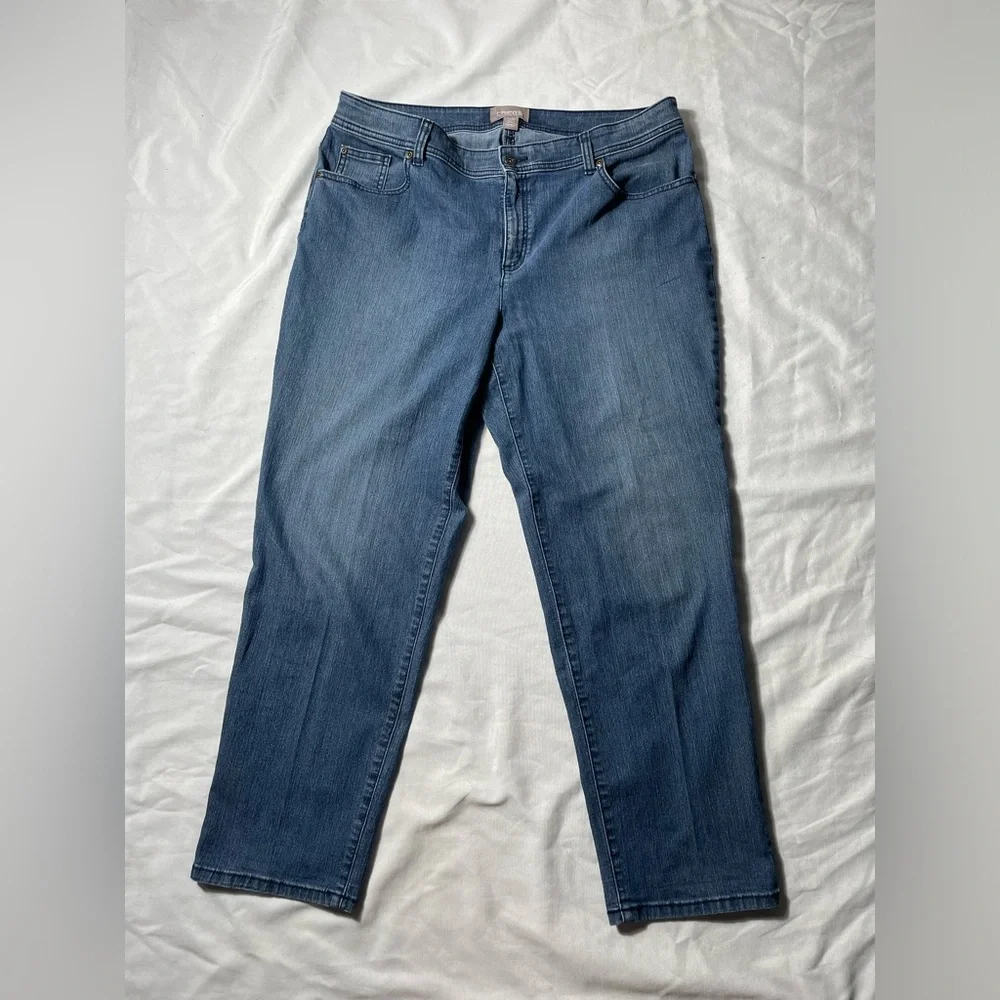 Chicos Blue Denim Ankle Jeans Womens size (2.5) US size 14